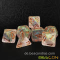 Bescon Iridecent Shimmery Dice Set Bronze-Golden, RPG 7-DICE-Set in Ziegelkastenpackung